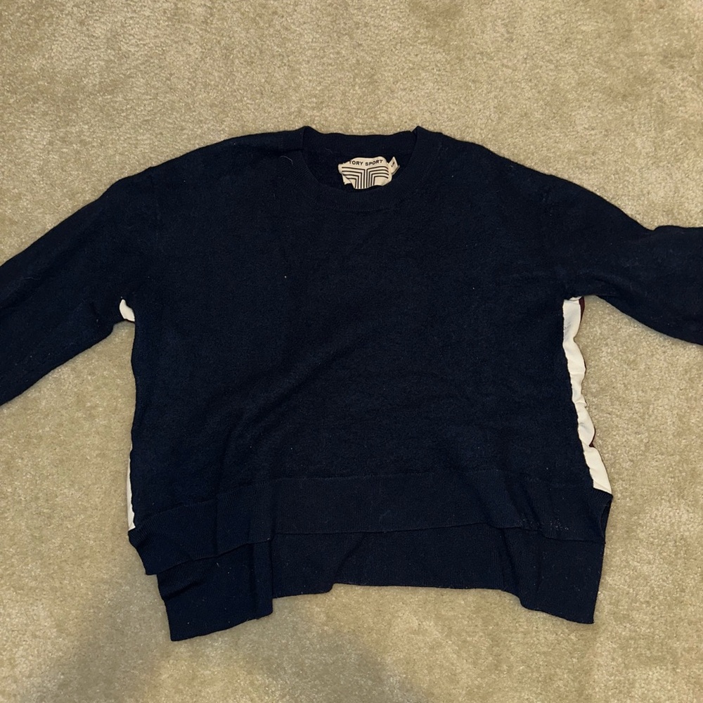 Women’s Navy Blue Tory Burch Sport Sweater